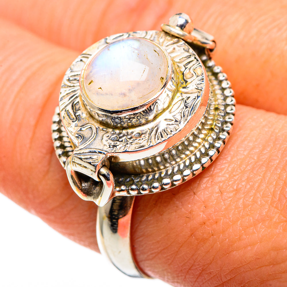 Rainbow Moonstone Rings handcrafted by Ana Silver Co - RING86301
