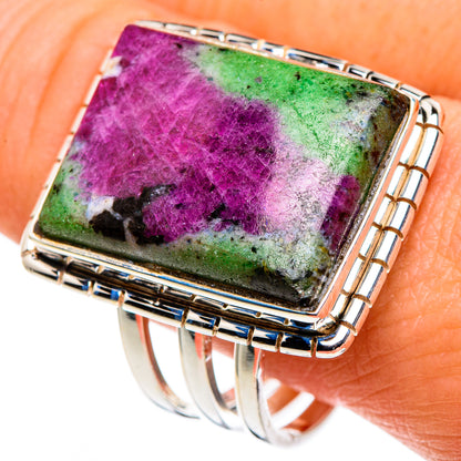 Ruby Zoisite Rings handcrafted by Ana Silver Co - RING86302