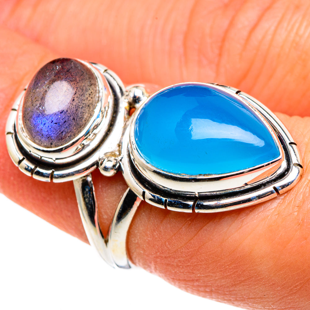 Aqua Chalcedony Rings handcrafted by Ana Silver Co - RING86313