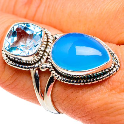 Aqua Chalcedony Rings handcrafted by Ana Silver Co - RING86314