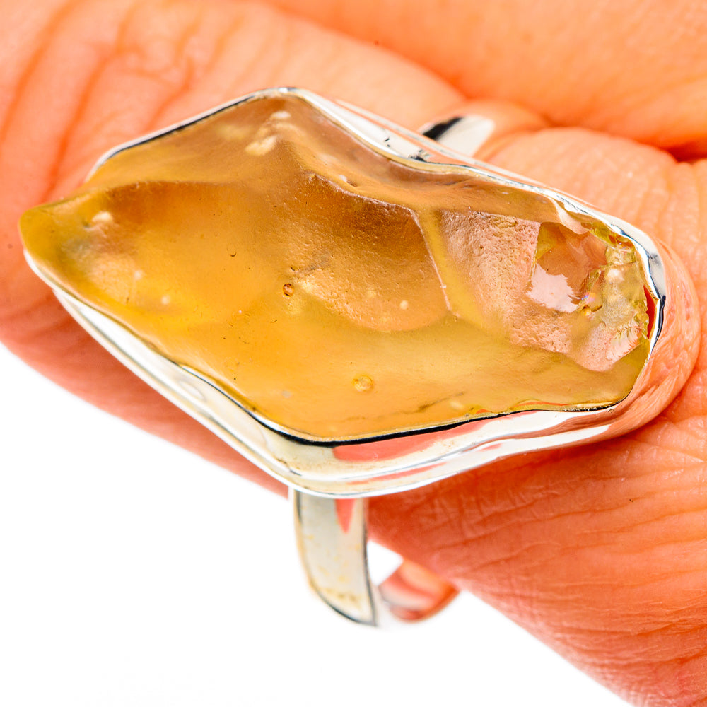 Libyan Desert Glass Rings handcrafted by Ana Silver Co - RING86330