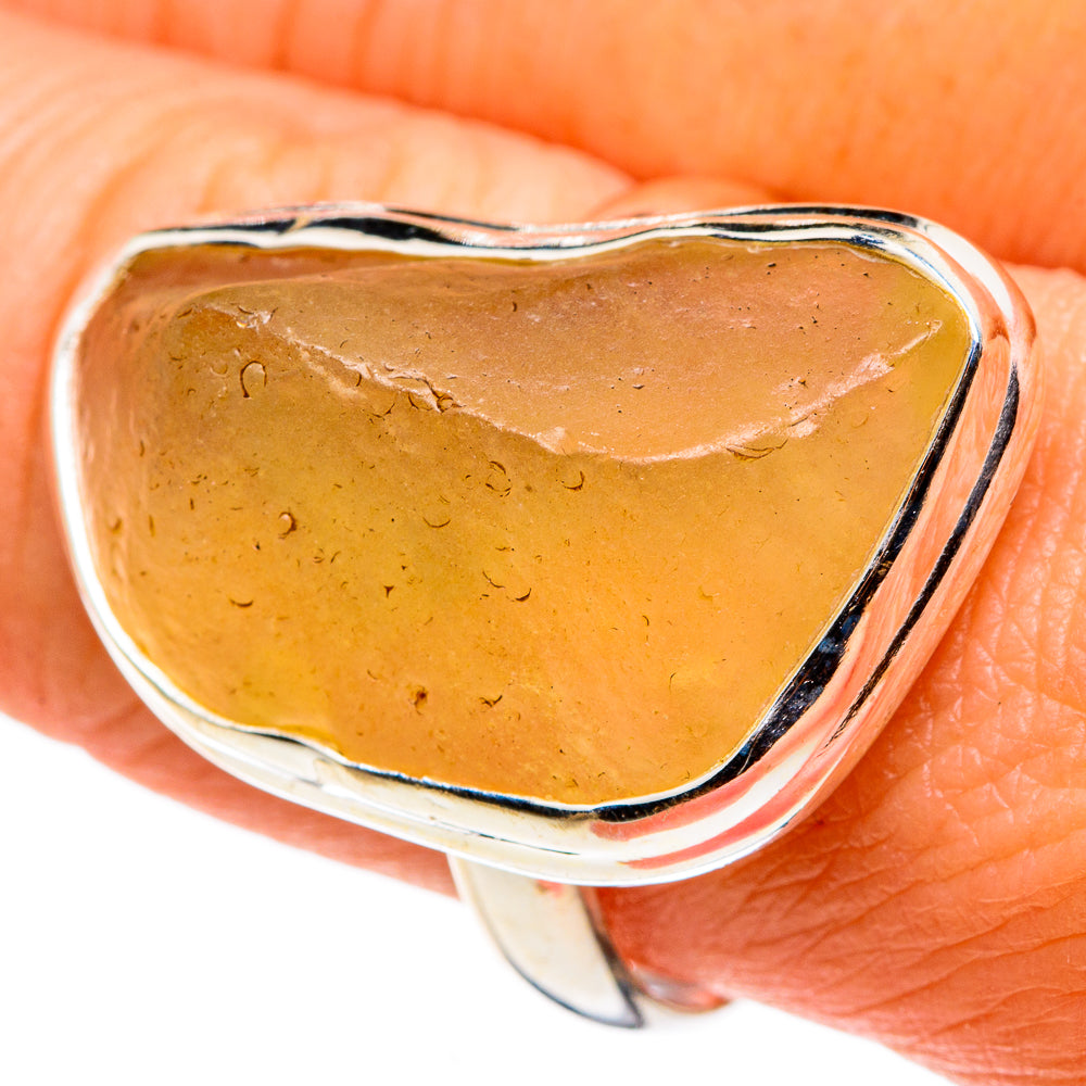 Libyan Desert Glass Rings handcrafted by Ana Silver Co - RING86331