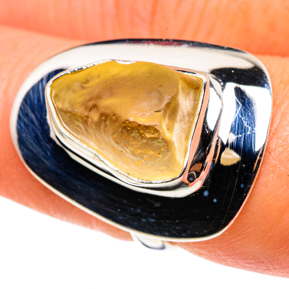 Libyan Desert Glass Rings handcrafted by Ana Silver Co - RING86332