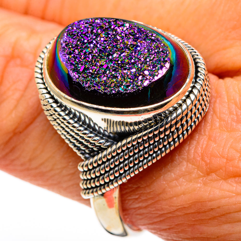 Titanium Druzy Rings handcrafted by Ana Silver Co - RING86336