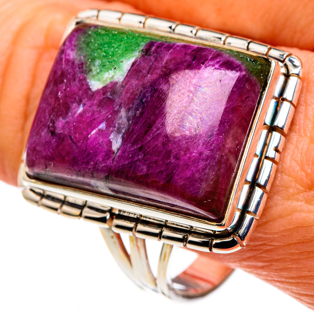 Ruby Zoisite Rings handcrafted by Ana Silver Co - RING86337