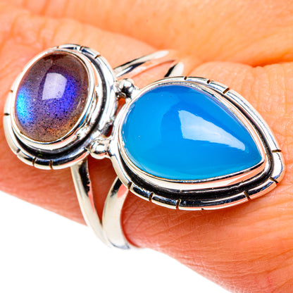 Aqua Chalcedony Rings handcrafted by Ana Silver Co - RING86346