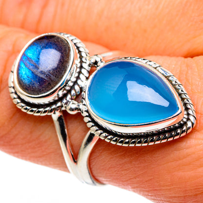 Aqua Chalcedony Rings handcrafted by Ana Silver Co - RING86349