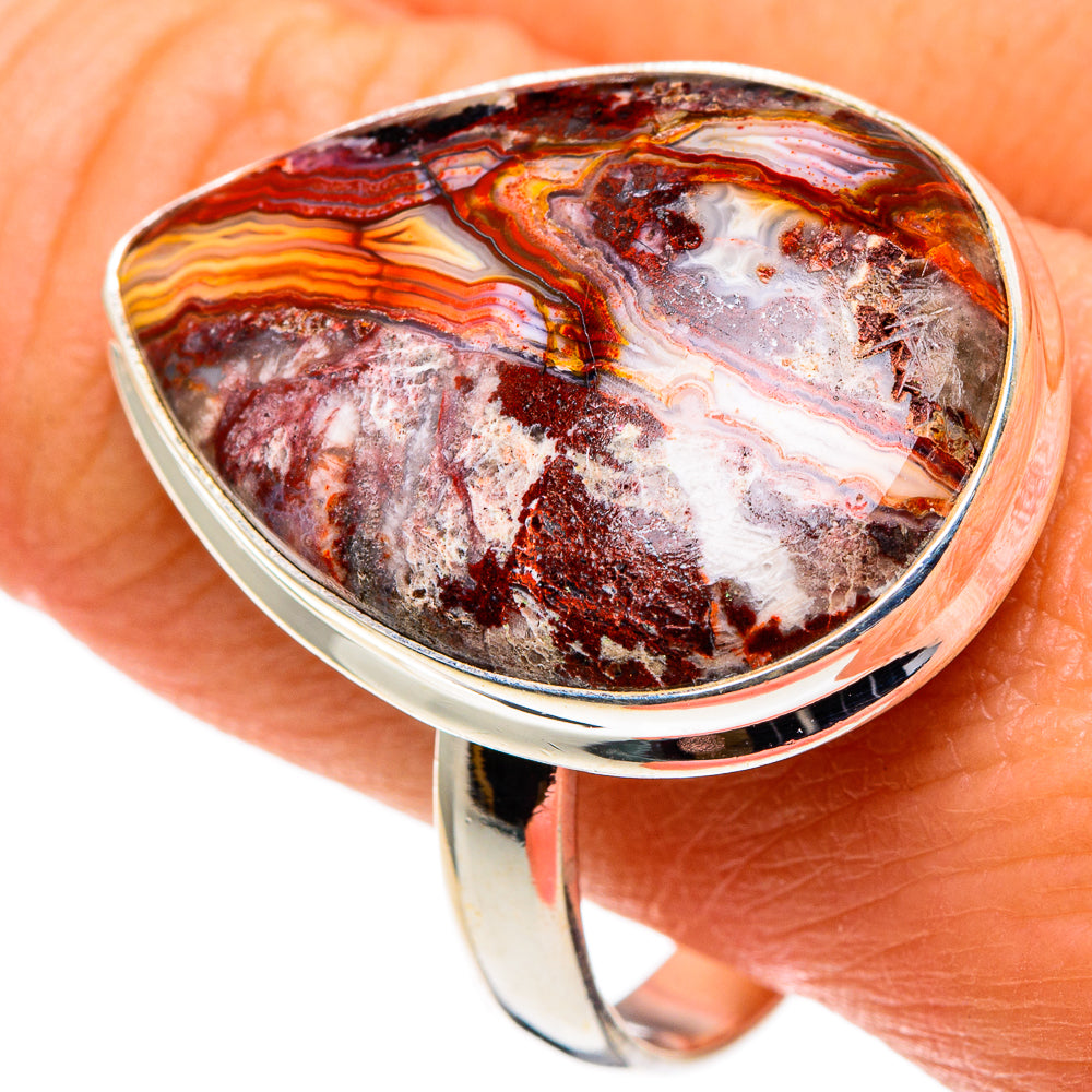 Crazy Lace Agate Rings handcrafted by Ana Silver Co - RING86359