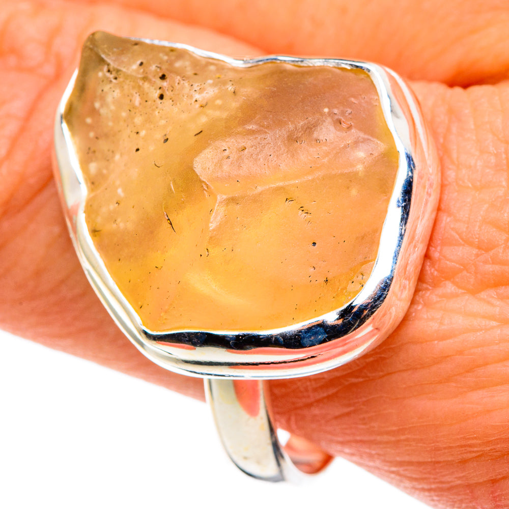 Libyan Desert Glass Rings handcrafted by Ana Silver Co - RING86361
