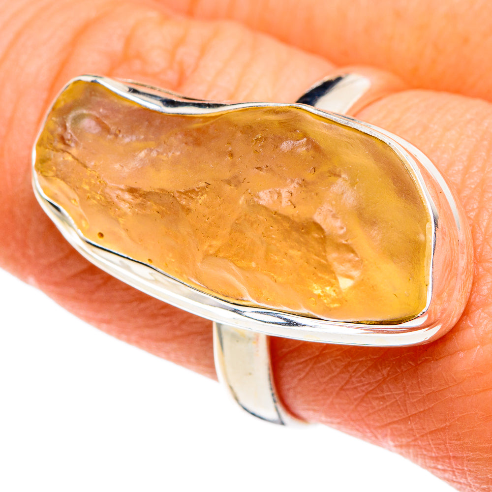 Libyan Desert Glass Rings handcrafted by Ana Silver Co - RING86362