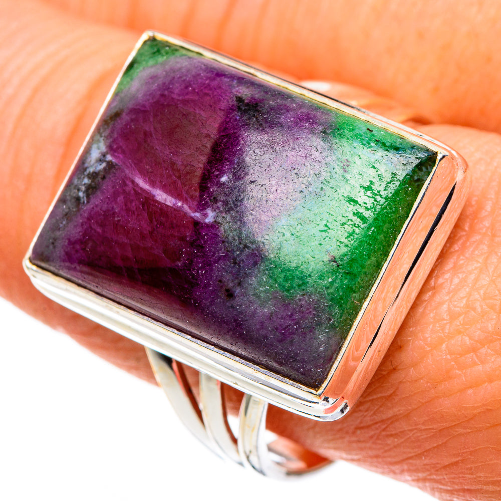 Ruby Zoisite Rings handcrafted by Ana Silver Co - RING86368