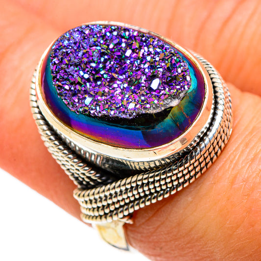Titanium Druzy Rings handcrafted by Ana Silver Co - RING86369