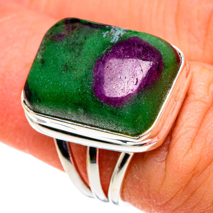 Ruby Zoisite Rings handcrafted by Ana Silver Co - RING86381