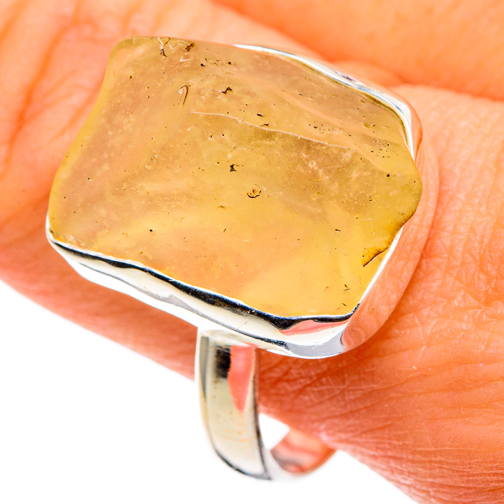 Libyan Desert Glass Rings handcrafted by Ana Silver Co - RING86386