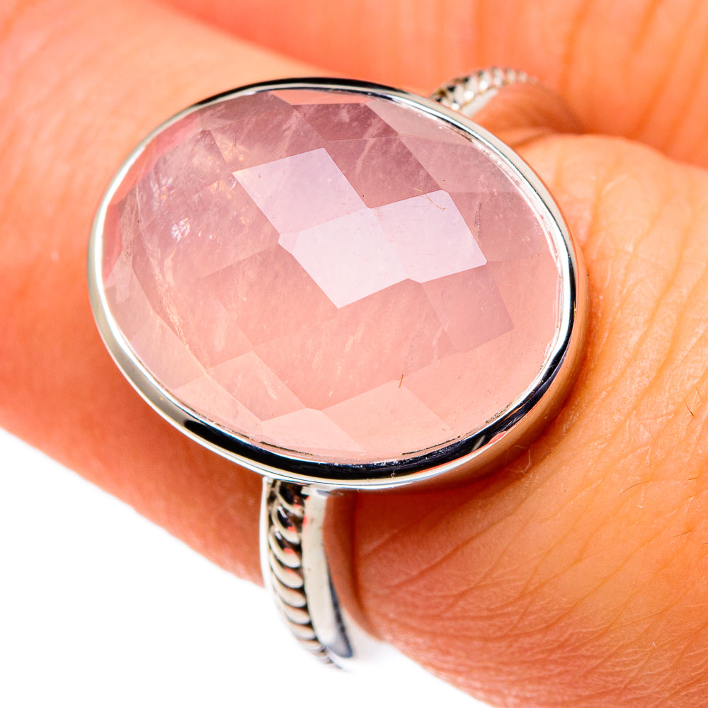 Rose Quartz Rings handcrafted by Ana Silver Co - RING86395