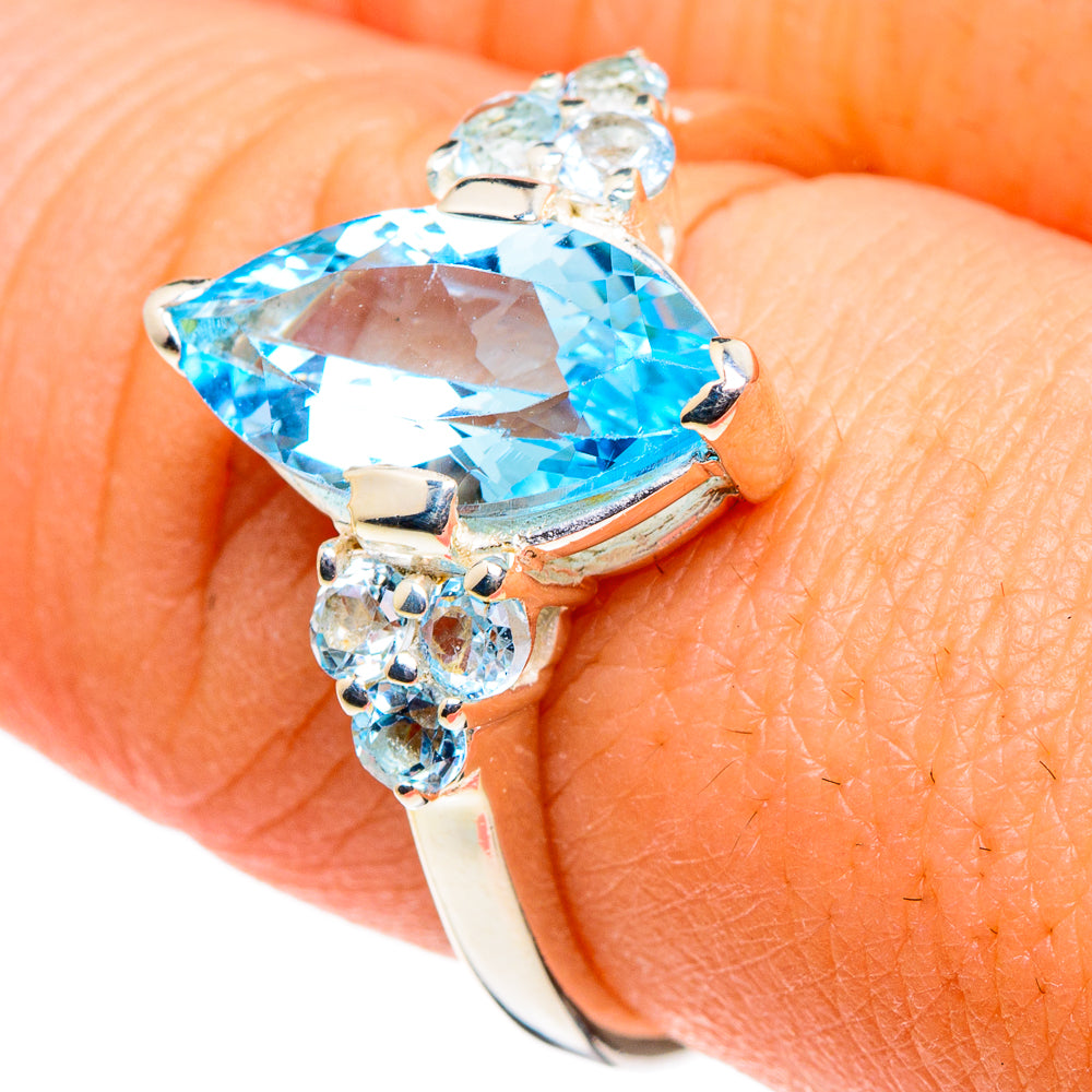 Blue Topaz Rings handcrafted by Ana Silver Co - RING86414