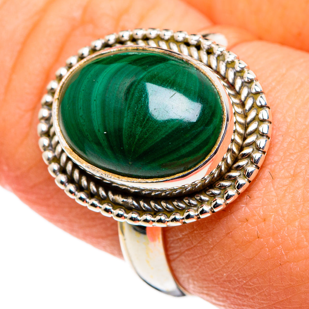 Malachite Rings handcrafted by Ana Silver Co - RING86418