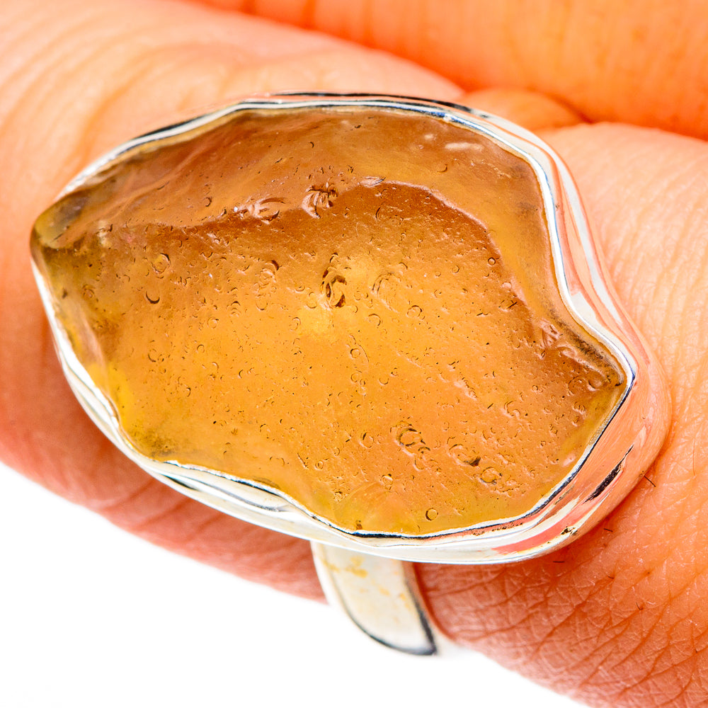 Libyan Desert Glass Rings handcrafted by Ana Silver Co - RING86427