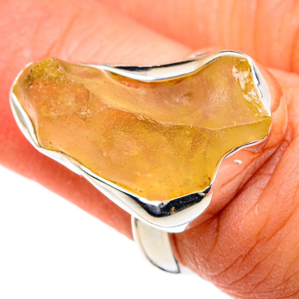 Libyan Desert Glass Rings handcrafted by Ana Silver Co - RING86429