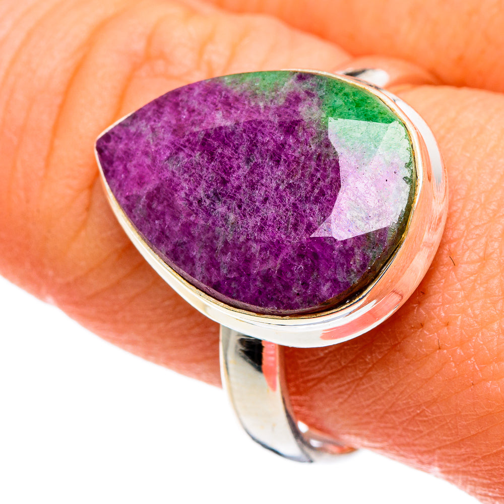 Ruby Zoisite Rings handcrafted by Ana Silver Co - RING86442