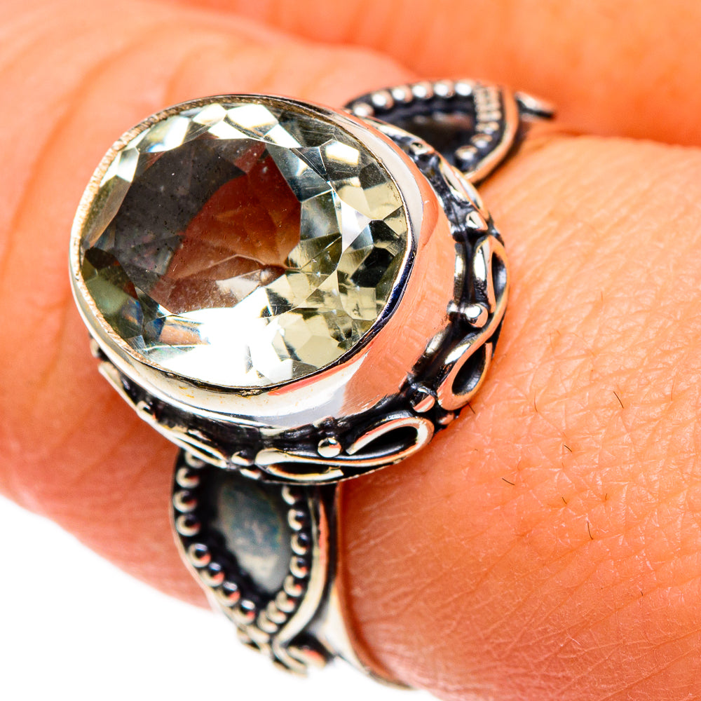 Green Amethyst Rings handcrafted by Ana Silver Co - RING86451