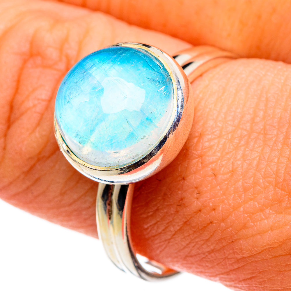 Rainbow Moonstone Rings handcrafted by Ana Silver Co - RING86452