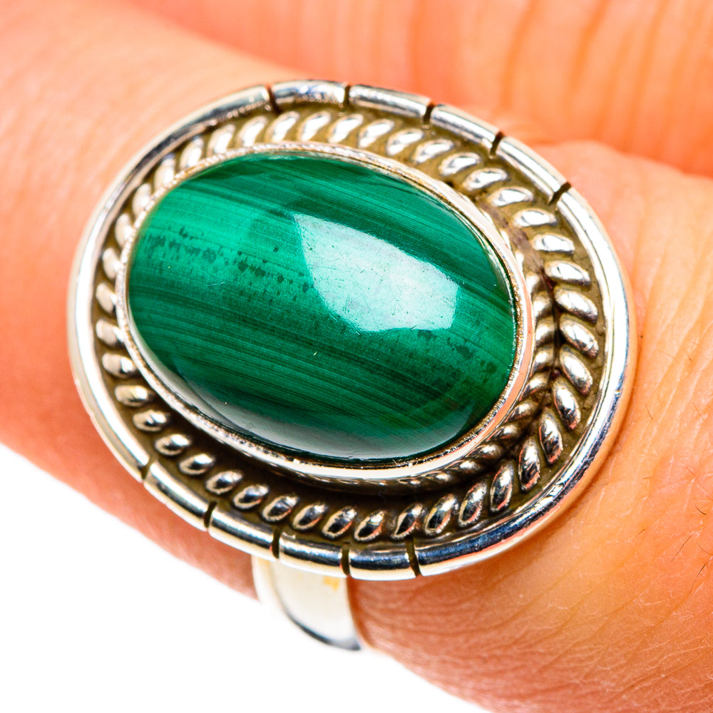 Malachite Rings handcrafted by Ana Silver Co - RING86454