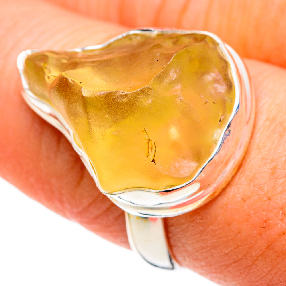 Libyan Desert Glass Rings handcrafted by Ana Silver Co - RING86460