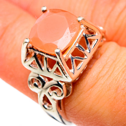 Peach Moonstone Rings handcrafted by Ana Silver Co - RING86461