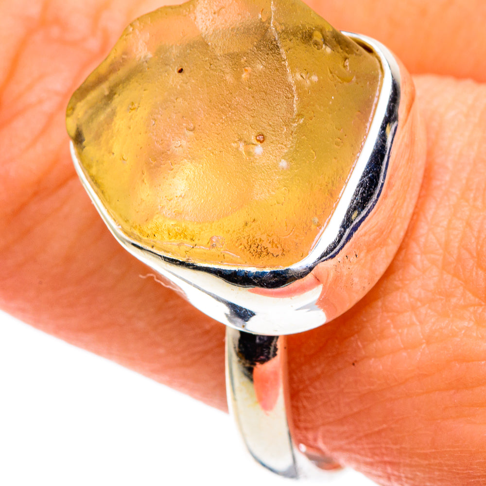 Libyan Desert Glass Rings handcrafted by Ana Silver Co - RING86463