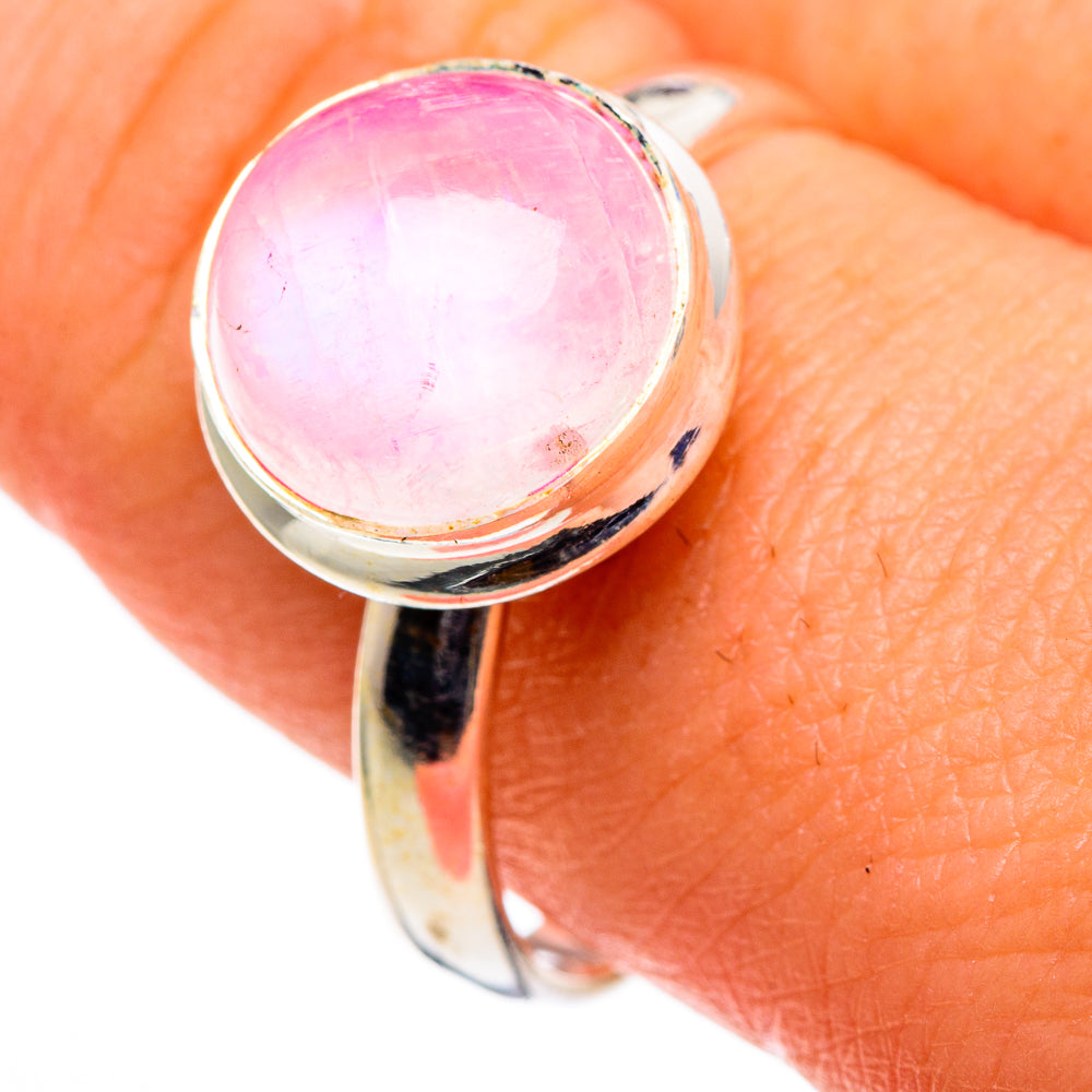 Pink Moonstone Rings handcrafted by Ana Silver Co - RING86466
