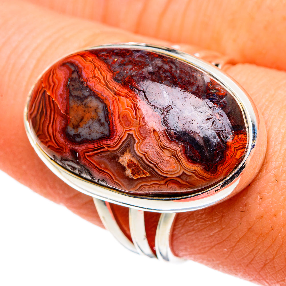 Crazy Lace Agate Rings handcrafted by Ana Silver Co - RING86489