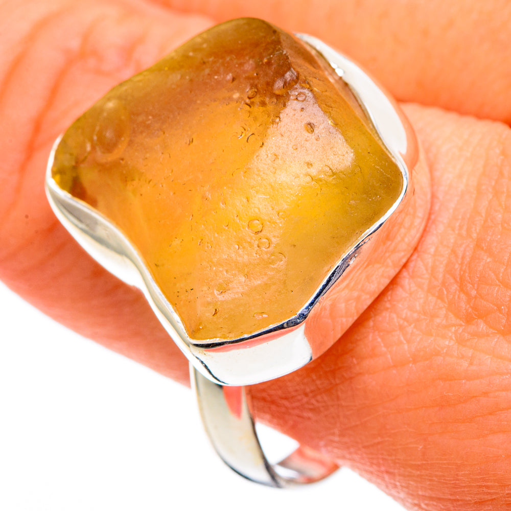 Libyan Desert Glass Rings handcrafted by Ana Silver Co - RING86491