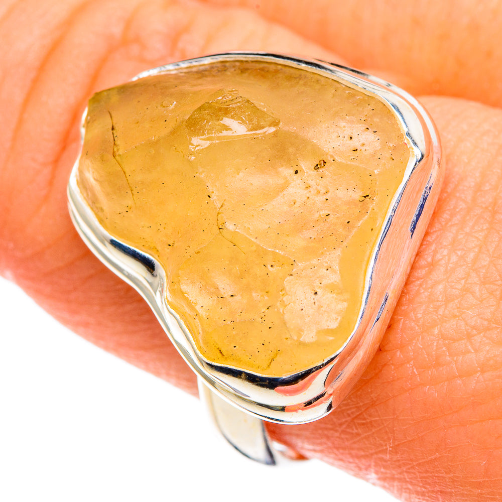 Libyan Desert Glass Rings handcrafted by Ana Silver Co - RING86493