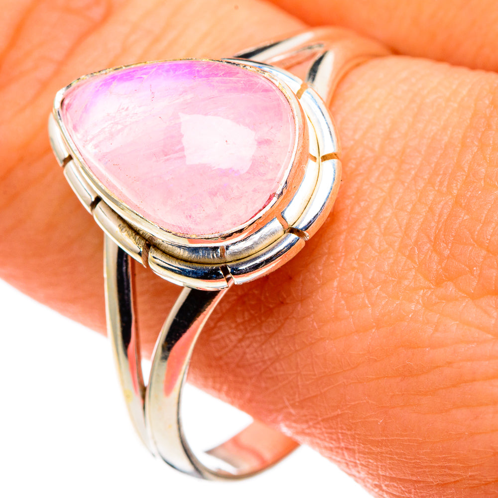 Pink Moonstone Rings handcrafted by Ana Silver Co - RING86500