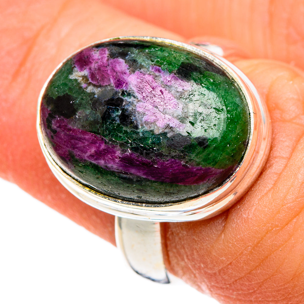 Ruby Zoisite Rings handcrafted by Ana Silver Co - RING86509