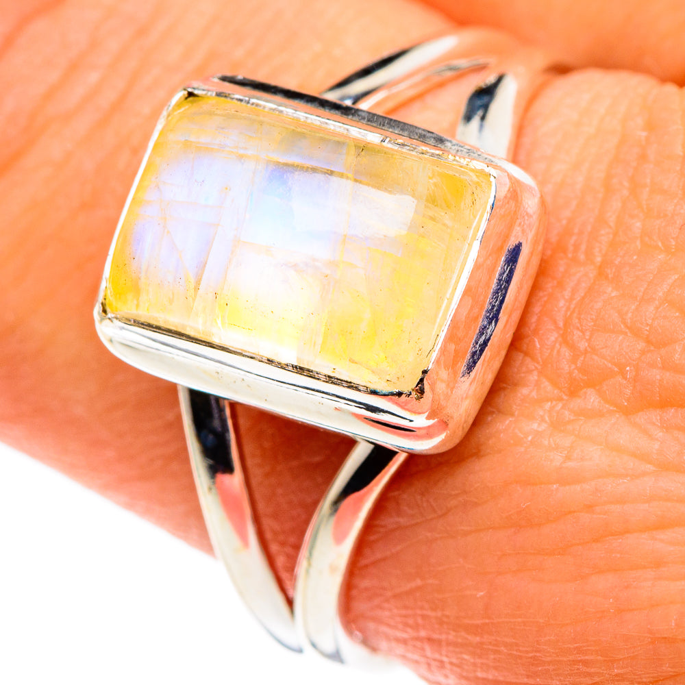 Yellow Moonstone Rings handcrafted by Ana Silver Co - RING86514