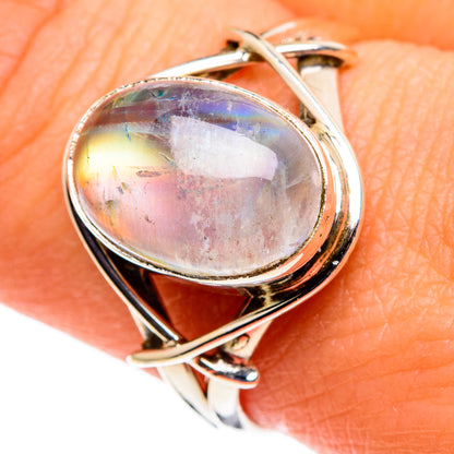 Rainbow Moonstone Rings handcrafted by Ana Silver Co - RING86540