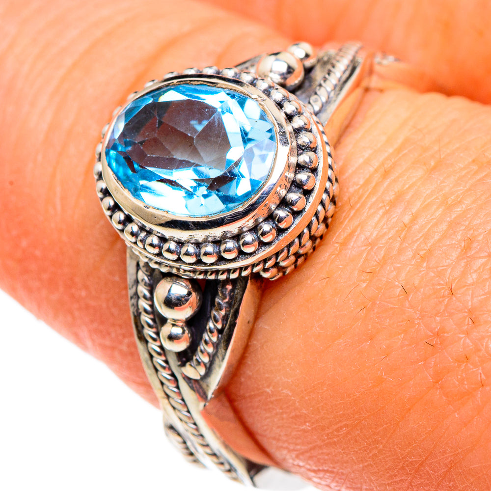 Blue Topaz Rings handcrafted by Ana Silver Co - RING86548