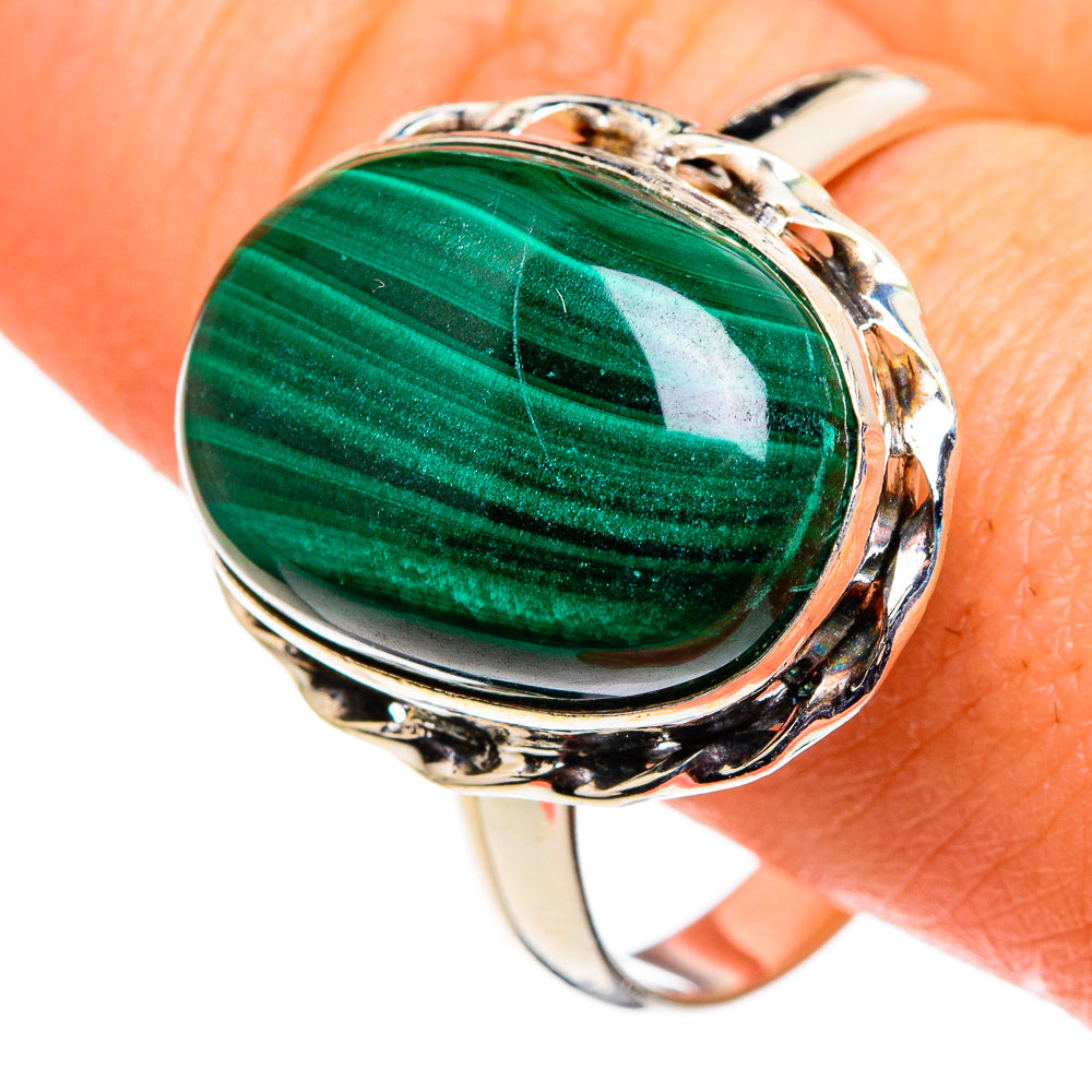 Malachite Rings handcrafted by Ana Silver Co - RING86550