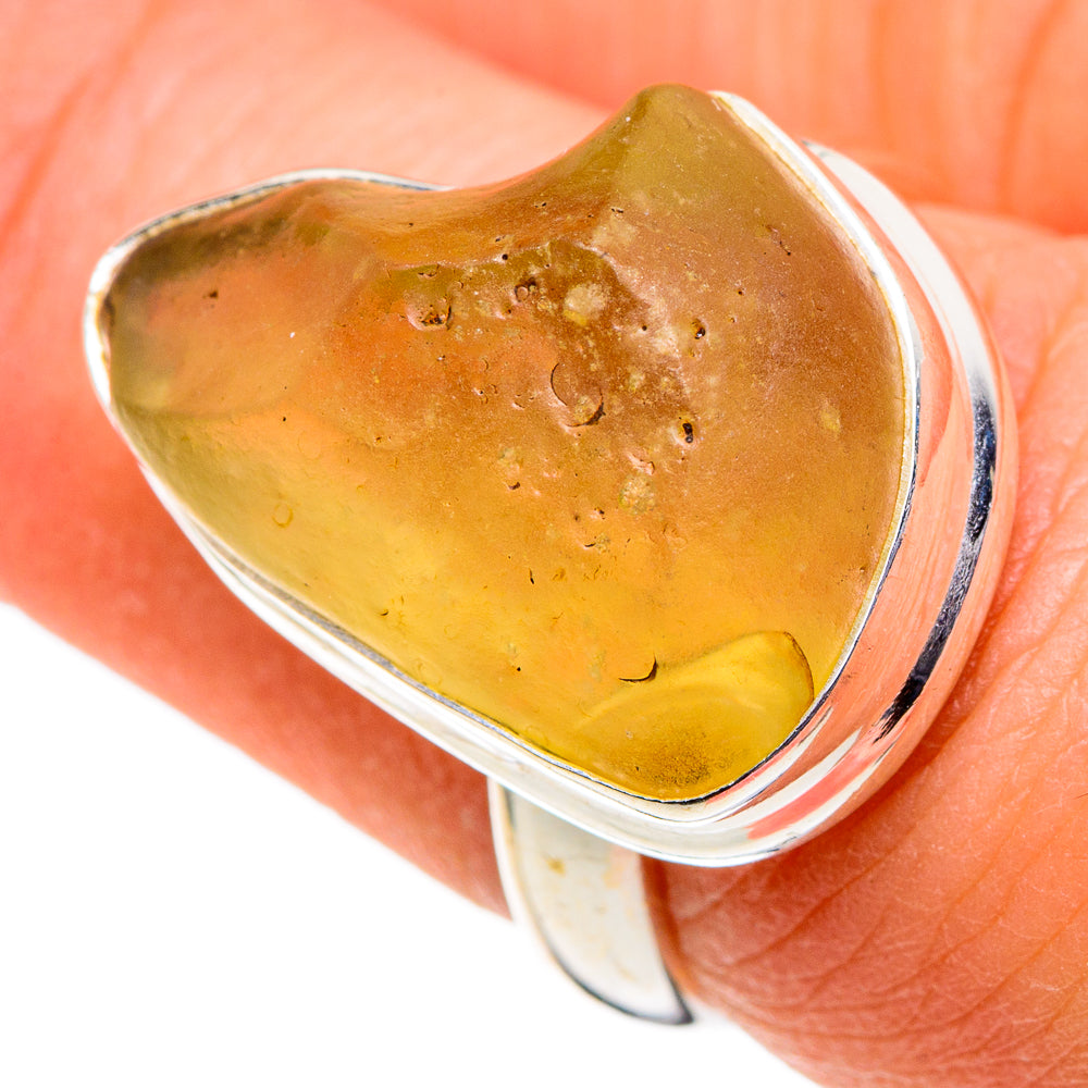 Libyan Desert Glass Rings handcrafted by Ana Silver Co - RING86561