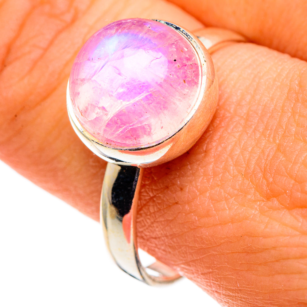 Pink Moonstone Rings handcrafted by Ana Silver Co - RING86562