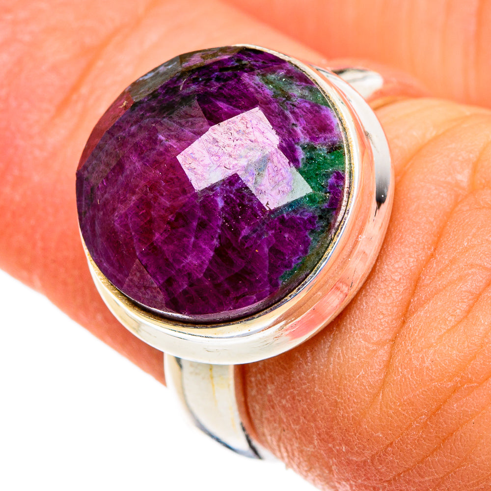 Ruby Zoisite Rings handcrafted by Ana Silver Co - RING86572