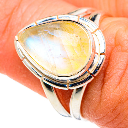 Yellow Moonstone Rings handcrafted by Ana Silver Co - RING86576