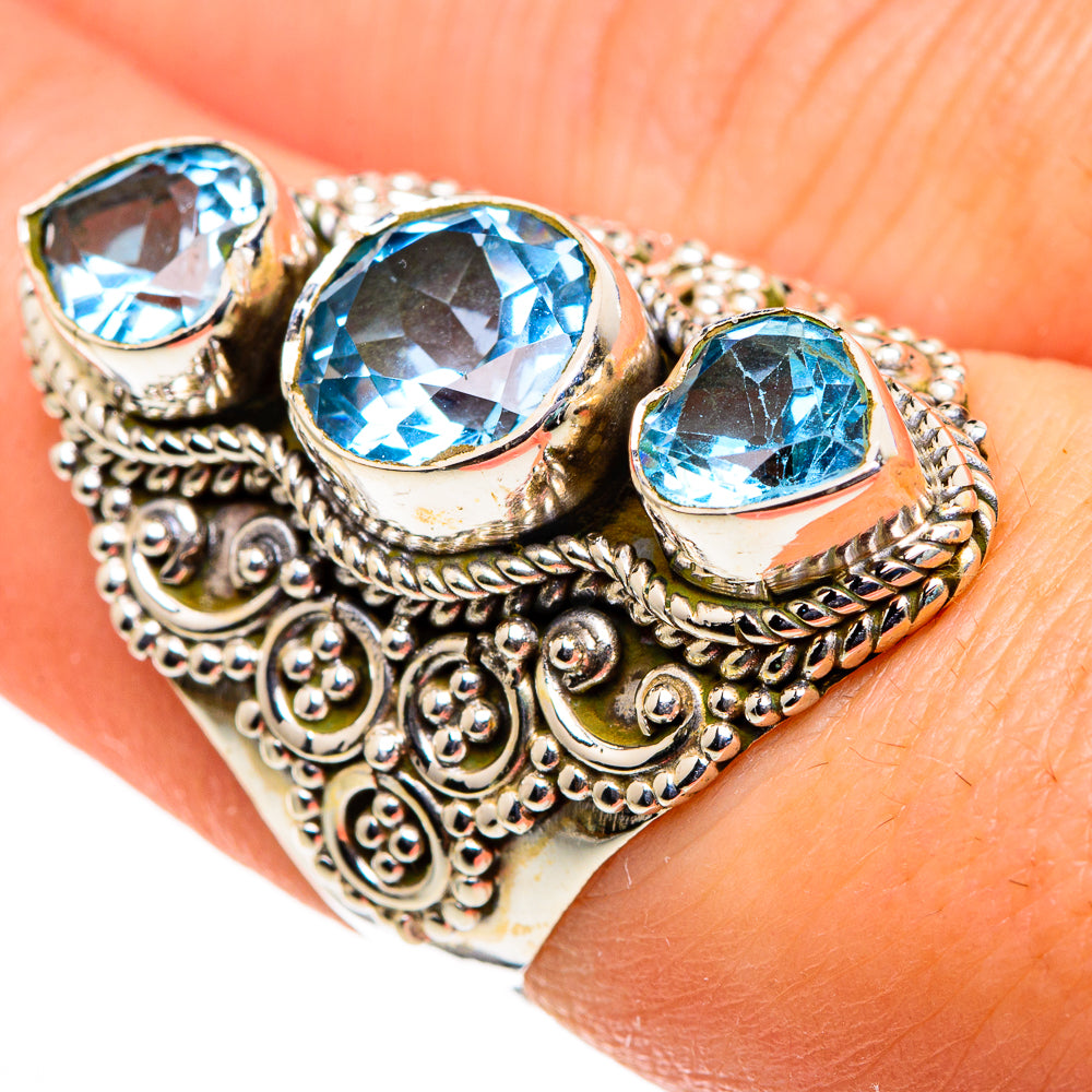 Blue Topaz Rings handcrafted by Ana Silver Co - RING86579