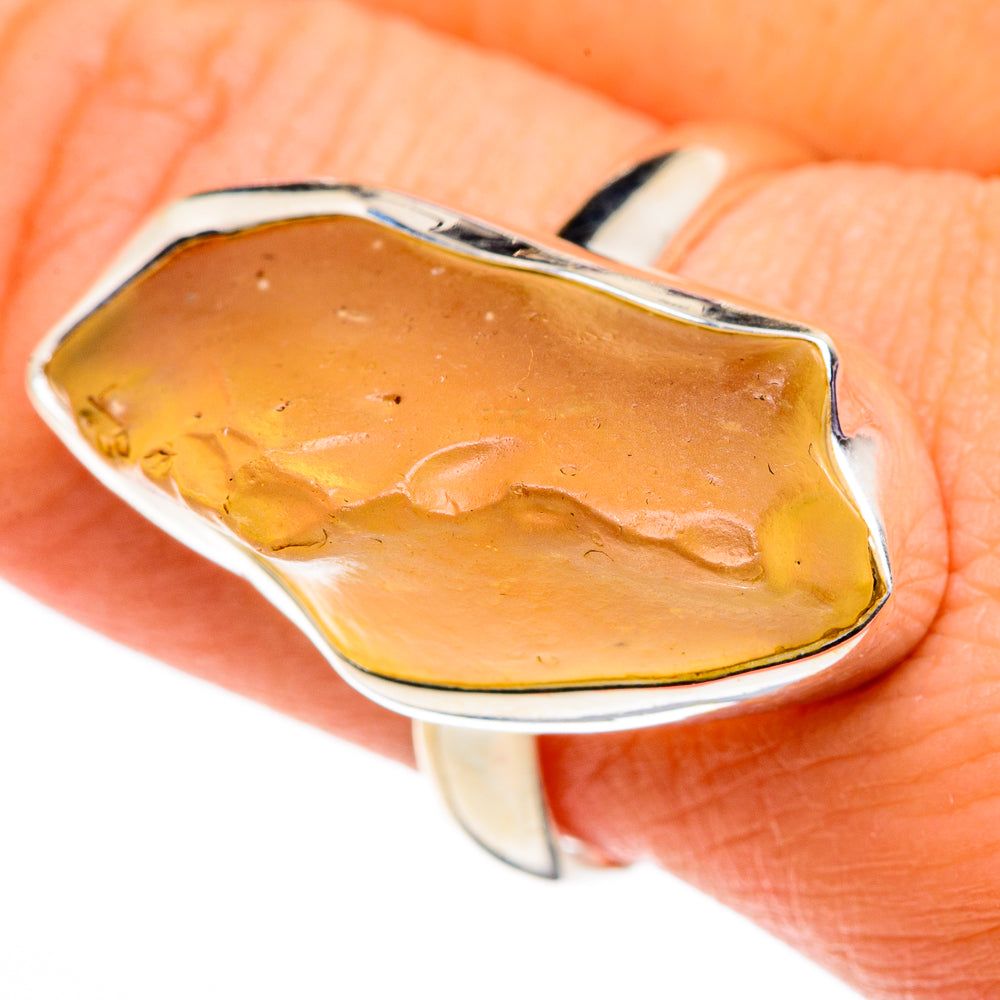 Libyan Desert Glass Rings handcrafted by Ana Silver Co - RING86599