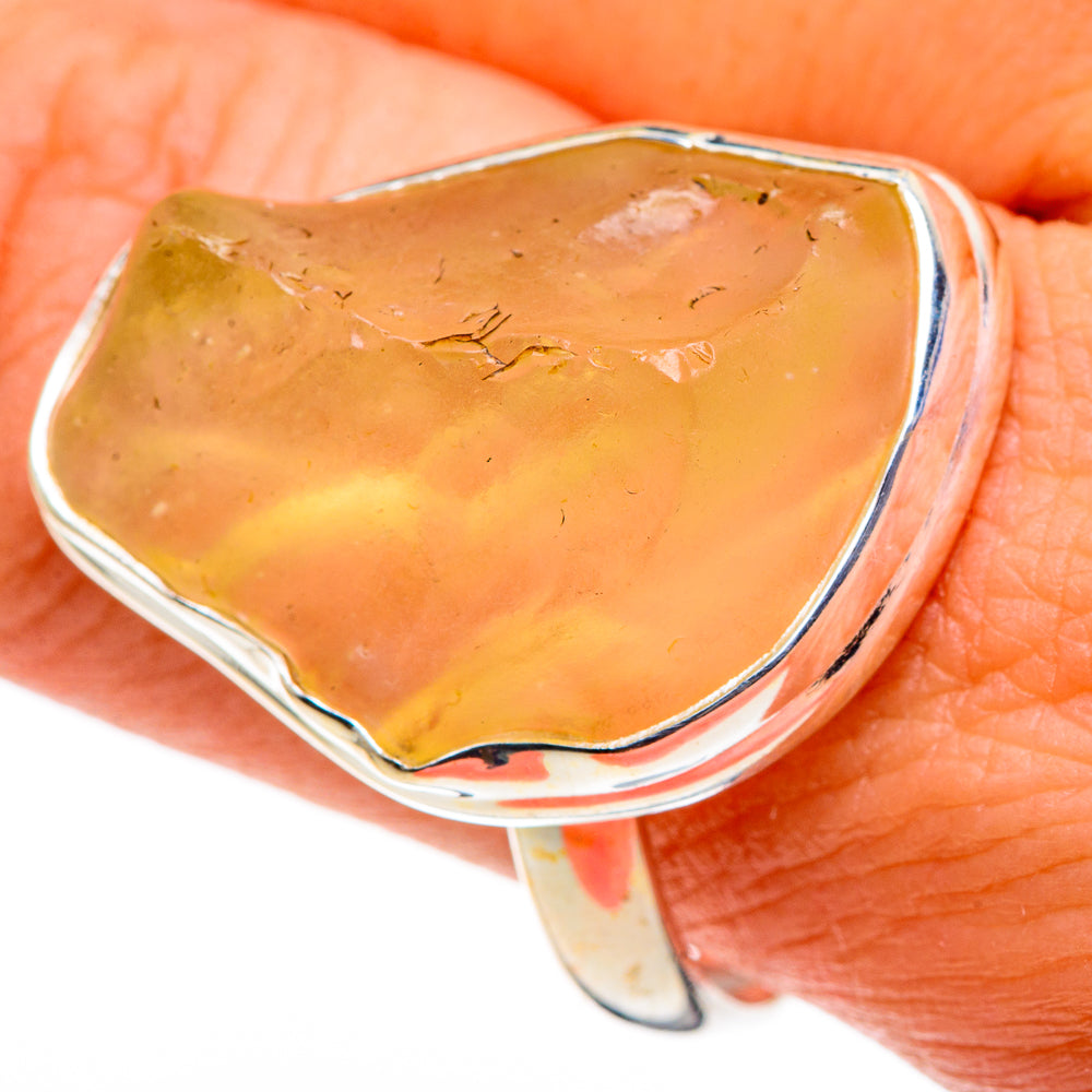 Libyan Desert Glass Rings handcrafted by Ana Silver Co - RING86601