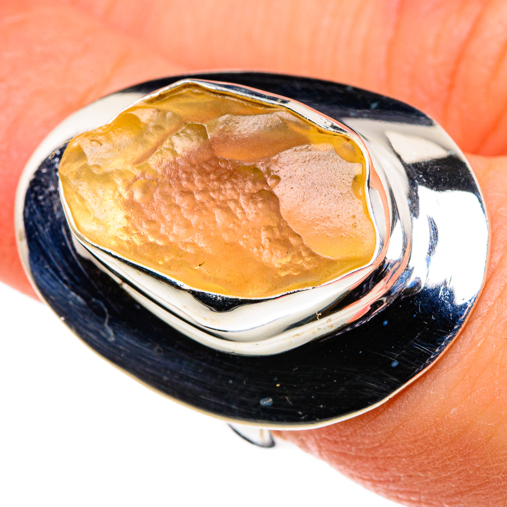 Libyan Desert Glass Rings handcrafted by Ana Silver Co - RING86602