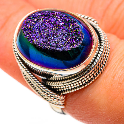 Titanium Druzy Rings handcrafted by Ana Silver Co - RING86609