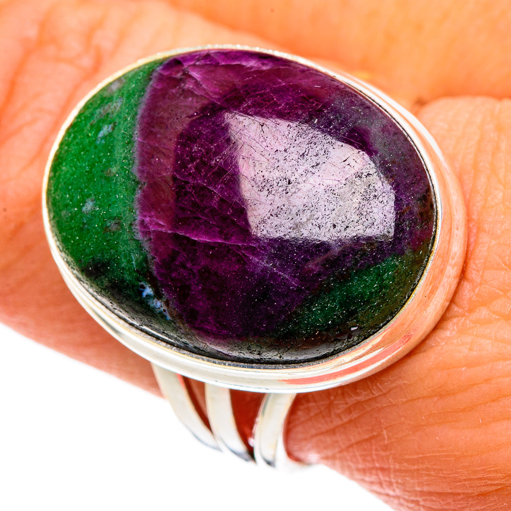 Ruby Zoisite Rings handcrafted by Ana Silver Co - RING86612